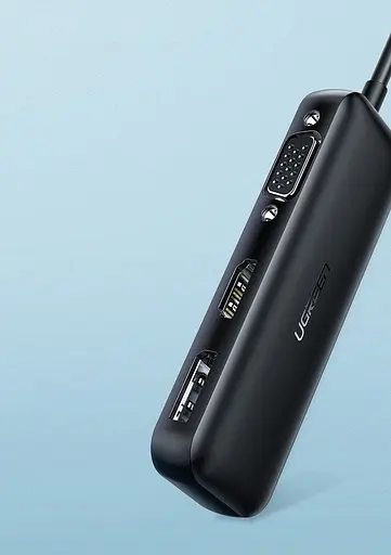 Перехідник Ugreen USB 2.0 Type-C VGA V1.2 /HDMI V2.0b/DP V1.2a CM260 Чорний - фото 2