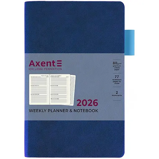 Еженедельник Axent 2026 Partner Soft Muse 125 x 195 мм синий (8527-26-3-A) - фото 2
