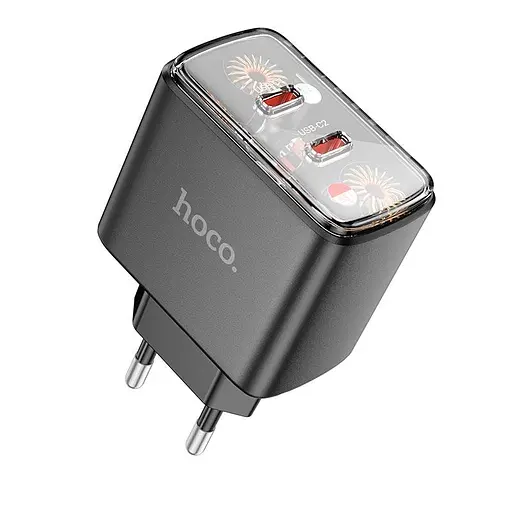 Адаптер сетевой Hoco Smart charger CS43A 2Type-C, 45W/3A, PD/QC| - фото 1