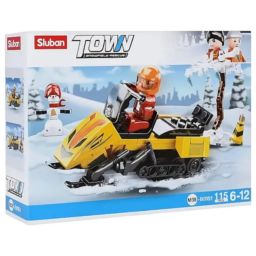 Детский конструктор SLUBAN M38-B0951 – Снежный транспорт с героем и снеговиком, 115 элементов - фото 2