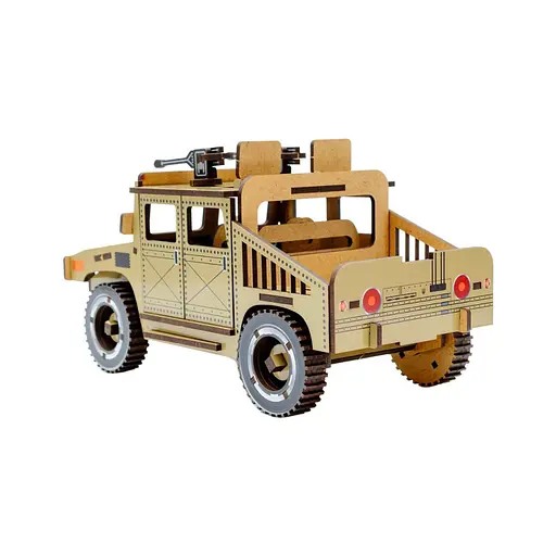 Деревянный 3D конструктор Humvee PuzzleOk Puz-00927 100 деталей - фото 5