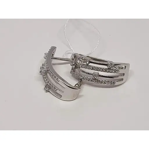 Серебряные серьги Vegas с фианитами. 20045Р - фото 4