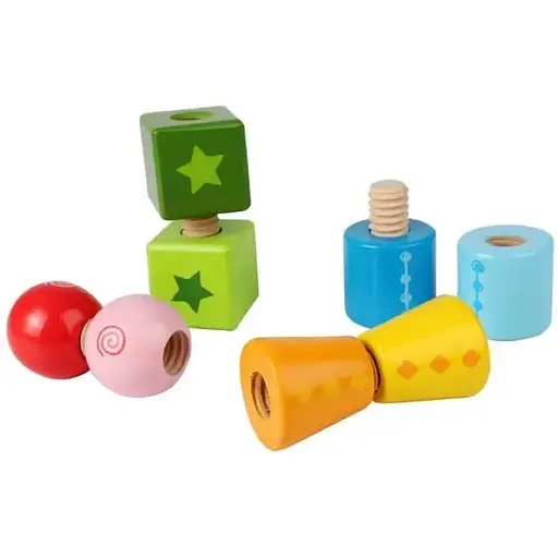 Набір дерев'яних блоків Hape Закрути E0416 Набір дерев'яних блоків - фото 1