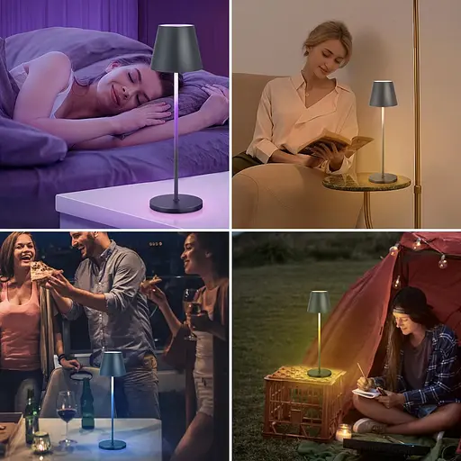 GGNOO Бездротова настільна лампа Металева світлодіодна настільна лампа з акумулятором - фото 2