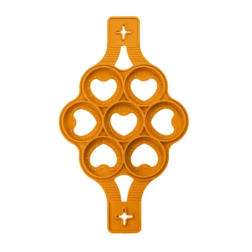 Силіконова форма для приготування оладок і яєчні у формі серця Cake Maker Жовтогарячий, A-plus Помаранчевий 85360 - фото 1