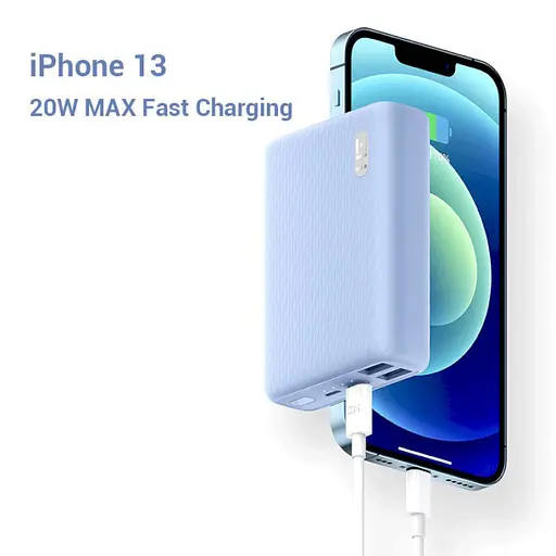 Внешняя универсальная батарея ZMi QB817 Mini Power bank 10000 mAh 22.5W голубая - фото 7