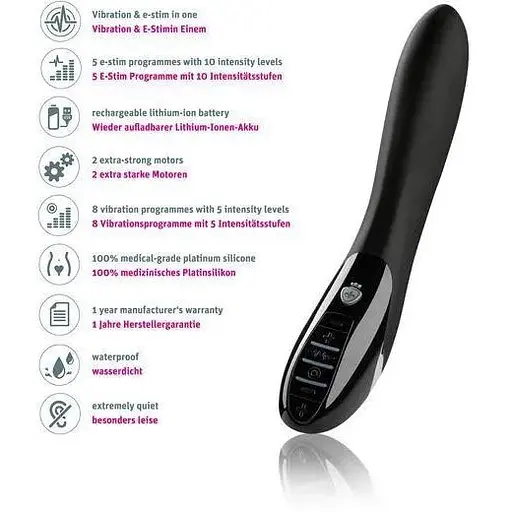 Вибратор с электростимуляцией Mystim Electric Eric eStim Black миостимулятор - фото 5