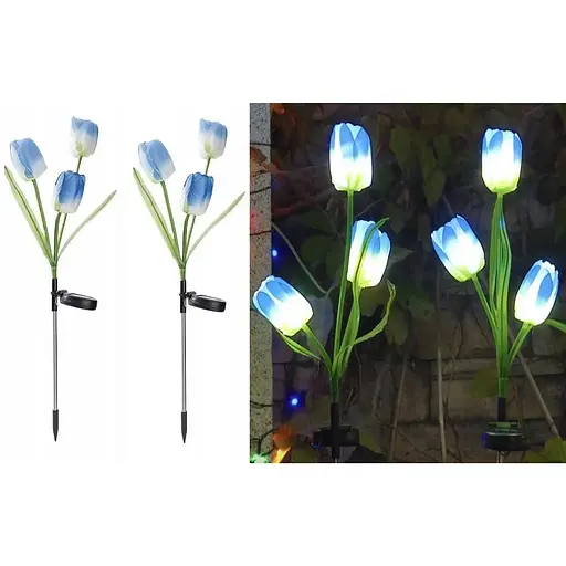 Светильники садовые BlueTulip flower на солнечной батарее цветы тюльпаны 2 шт