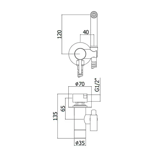 Набор гигиенического душа скрытого монтажа Paffoni Tweet Round хром ZDUP 110 CR - фото 5