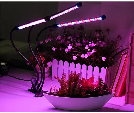 Ультрафиолетовая светодиодная фитолампа GrowLight для растений (3 лампы) с таймером - фото 7