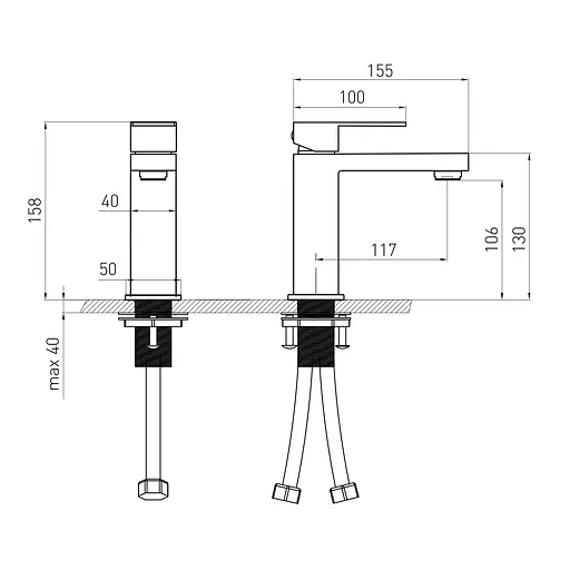 Смеситель для умывальника Volle Pardo pistola gris 1548.010106 Графит - фото 2
