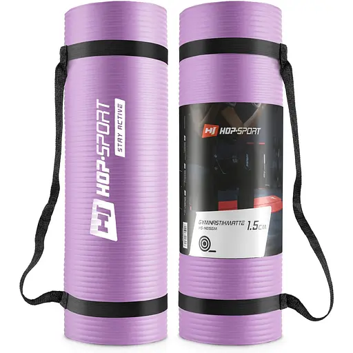 Мат для фитнеса и йоги Hop-Sport HS-N015GM 1.5см фиолетовый - фото 2