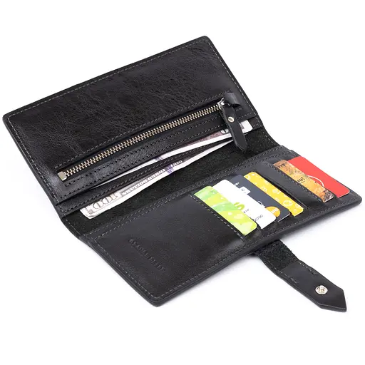 Мужской кожаный кошелек Grande Pelle 9х18х1.5 см acs0016023 - фото 5