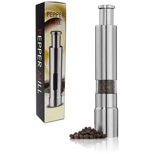 Перцемолка мельница для соли, перца или специй емкость с функцией помола Pepper Mill, A-plus Серебристый 84625 - фото 4