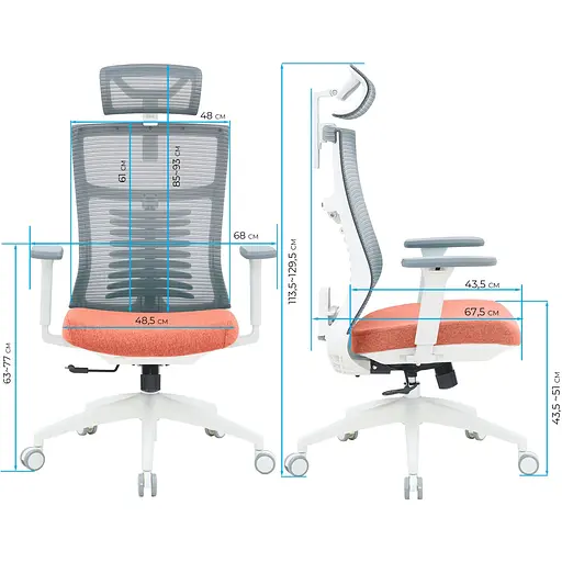 Офісне крісло OfficePro Balance OC550-W-DG-OR White/Dark Gray/Orange [148647] - фото 15