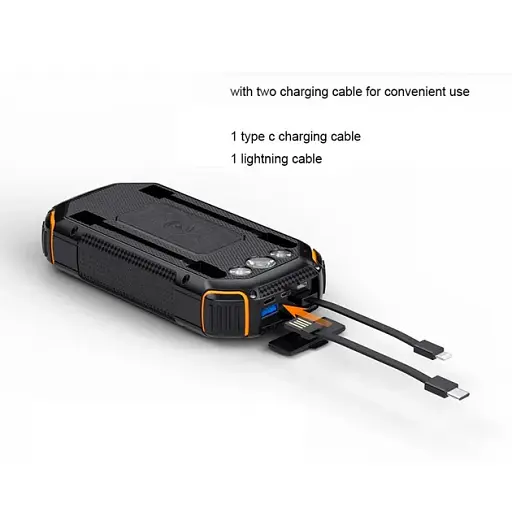 Повербанк с солнечной панелью Jinepin Solar Power Bank 20000 mAh PN-W23 IPX4 15W Qi - фото 2