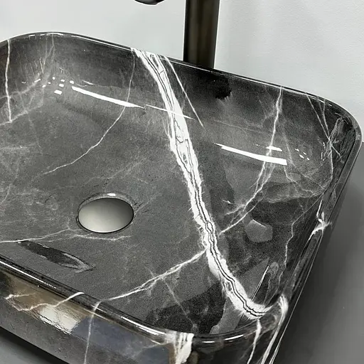 Умивальник VBI Palermo dark gray agate накладний VBI-012304, Мармур - фото 2