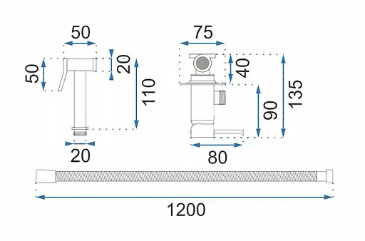 Набор гигиенического душа скрытого монтажа Rea Loop black черный REA-B8978, Черный матовый - фото 7