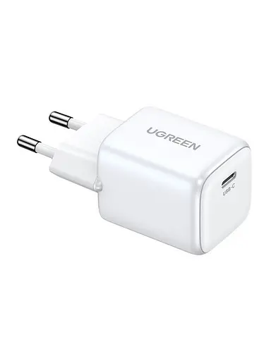 Зарядний пристрій адаптер живлення Ugreen CD318 Nexode 20 W USB-C PD GaN Fast Charger білий - фото 2