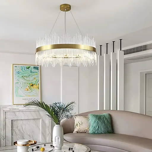 Подвесная LED люстра в изысканном латунном каркасе Ø 60 см Ст. J 881-600 AB | Line F - фото 7