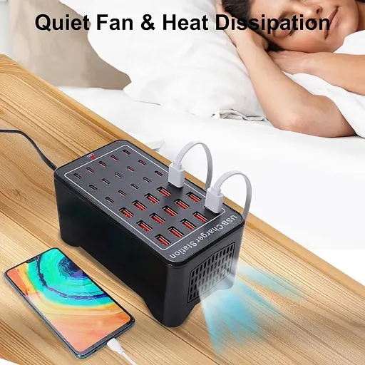 Зарядная станция ILEPO многопортовая на 15 USB портов + 15 Type-C 150 Вт / сетевое мультизарядное устройство (19018) - фото 12