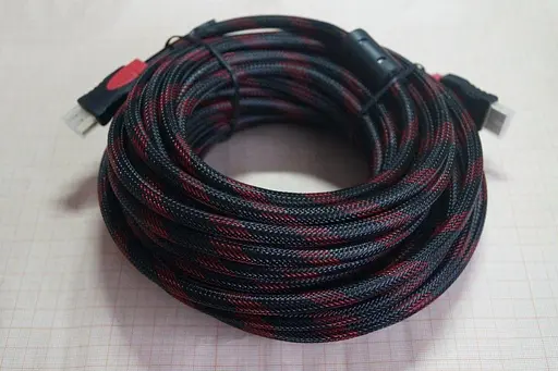 Кабель Gresso Hdmi 15 м male to male тато-тато 2 ферити чорно-червоний - фото 3