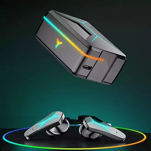 Беспроводные игровые наушники TWS Х7 с микрофоном, зарядным кейсом и LED-подсветкой | Геймерские наушники - фото 4