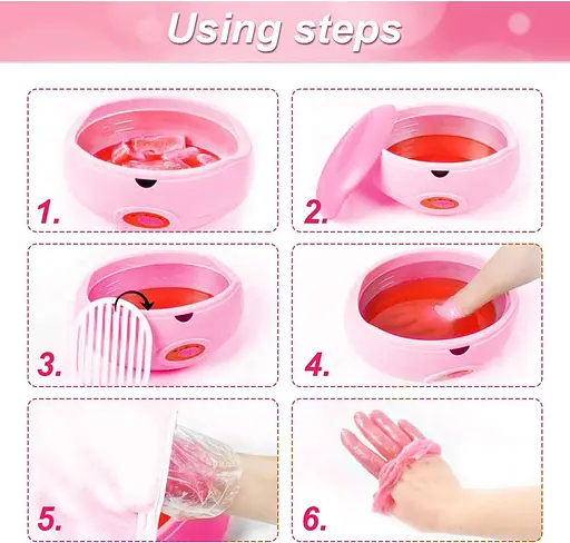 Набір для ванни з парафіновим воском Yaobluesea для рук та ніг рожевий - фото 5