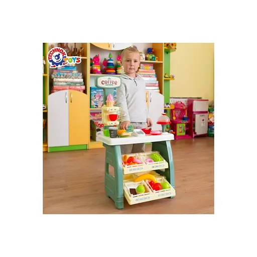 Ігровий дитячий набір "Кав'ярня" ТехноК 9765TXK прилавок з полицями, іграшкові солодощі - фото 8