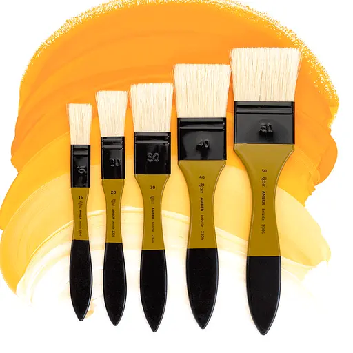 Пензель щетина флейц AMBER 2306 №15 коротка ручка Rosa - фото 7