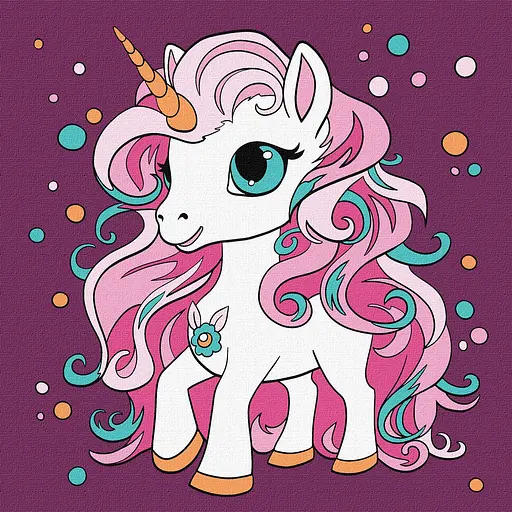 Набір для розпису по номерах 7+ Чарівна одноріжка, 25x25 см, КНО6108