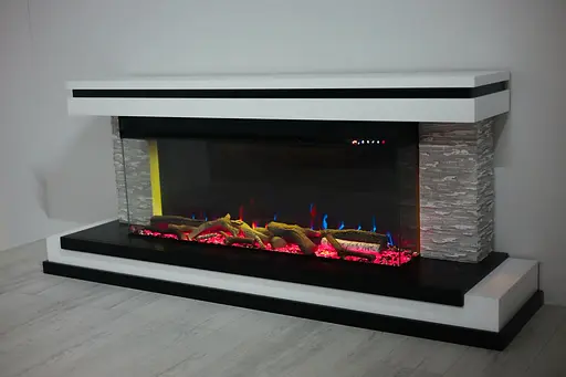 Електричний камін трьохсторонній Binelli Long 3D Bluetooth звук потріскування дров 1500Вт (10081650) - фото 8