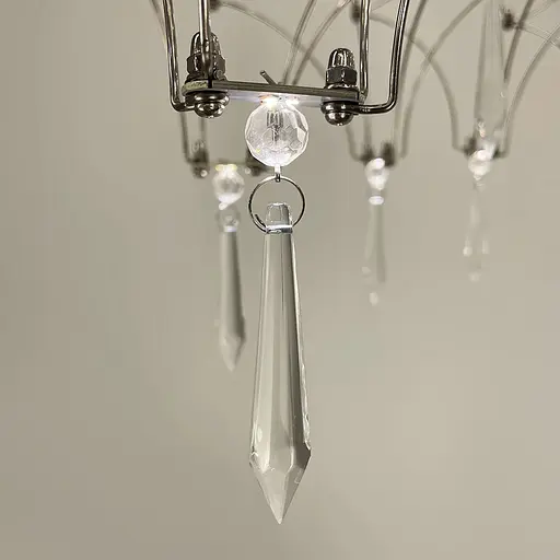 Дизайнерська невагома срібна люстра із кришталем Ø 65 см | Арт. MJ 203-600 CH | Line F - фото 8