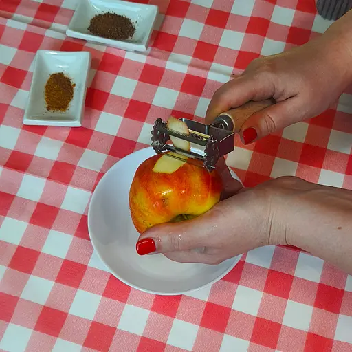 Нож для очистки экономка + шинковка для овощей и корейской морковки стальная двухсторонняя 17 см, Master Class Бежевый 84900 - фото 5