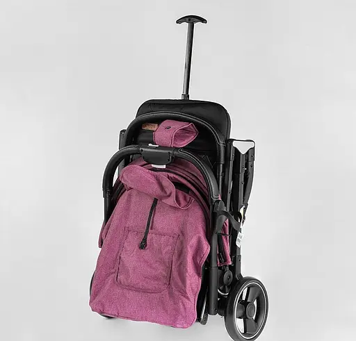 Прогулянкова дитяча коляска Joy Comfort L-30201 (фіолетова) зі сталевою рамою, футкавером та підсклянником - фото 2