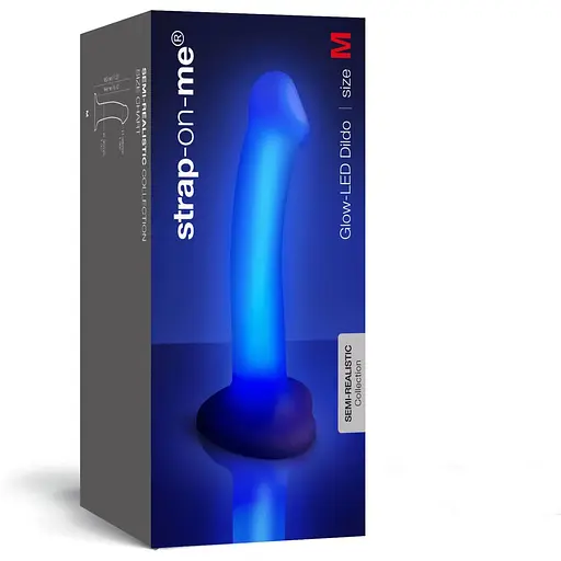 Дилдо, що світиться Strap-On-Me Glow-LED Dildo Purple - M - фото 3