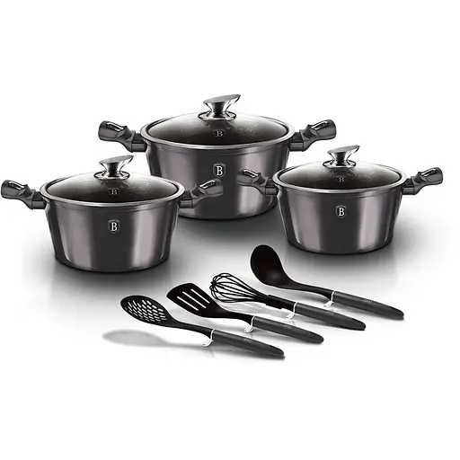 Набор посуды 10 предметов Berlinger Haus Metallic Line Carbon Pro Edition (BH-6919)
