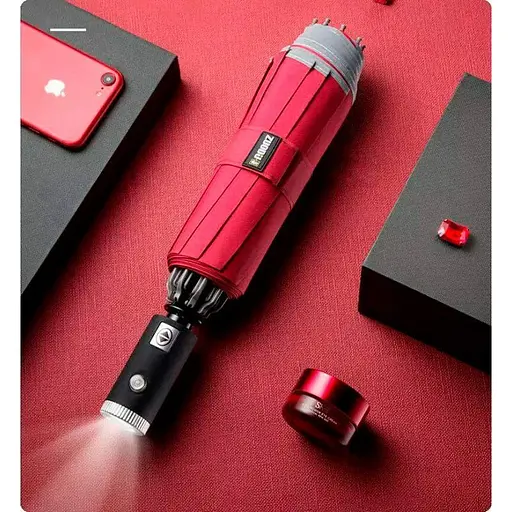 Парасолька Xiaomi Zuodu Automatic Umbrella ZD002-LED Red (51082) - фото 3