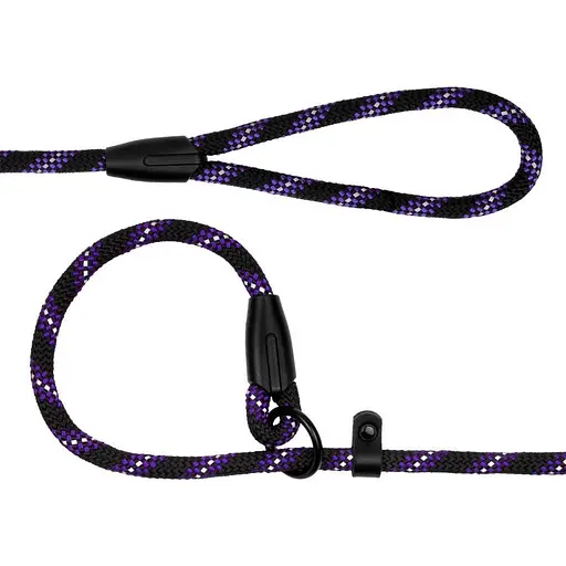 Поводок-удавка для собак Barksi Active (длина 183 см диаметр 7 мм) черно-фиолетовый - фото 4