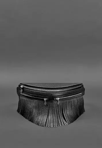 Шкіряна жіноча сумка на пояс Spirit чорна - фото 4