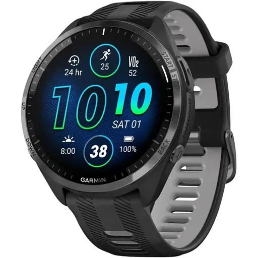 Спортивные часы Garmin Forerunner 965 Carbon Gray Titanium Bezel w. Blk Case and Blk/Powder Gray S. Band (010-02809-00/10)