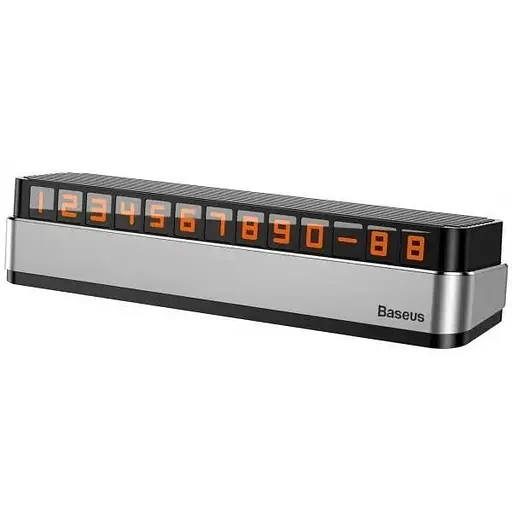 Парковочная карта, автовизитка Baseus Moonlight Box Series Temporary Parking Number Plate серебристый (ACNUM-B0S) - фото 1