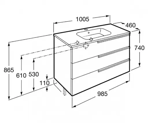Тумба підвісна Roca Victoria-N 100 см Білий A855836806 - фото 2