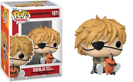 Фигурка Funko Pop Человек-бензопила Дэнджи с Почита Chainsaw Man Dengi with Pochita10 см FP CM DP 1971