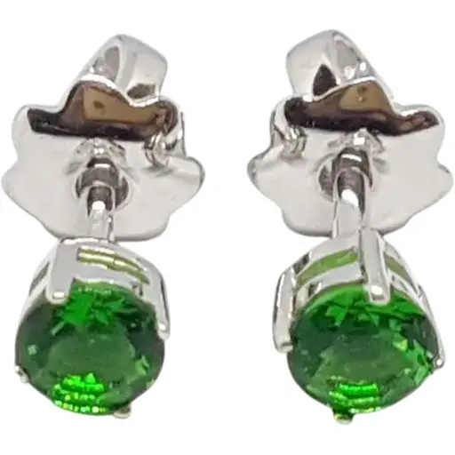 Серебряные пуссеты Qvaliz с фианитами. 902-00092 Зеленый
