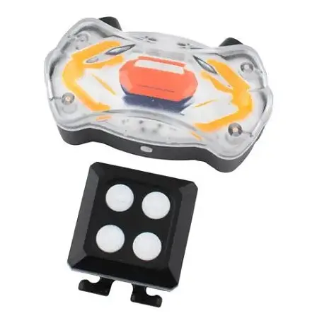 Велосипедная задняя фара (габарит) KXK-03 Stop (red+blue) повороты + лазер + пульт + microUSB - фото 2