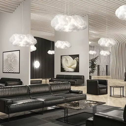 Підвісний світильник із плафоном-хмарою 60х30 см | Line F | Арт. MJ213-500 - фото 7