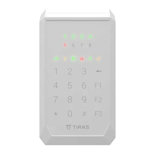 Клавиатура Tiras K-PAD8+ White на 8 индикаторов зон со встроенным считывателем NFC/Mifare (21-00108) - фото 6