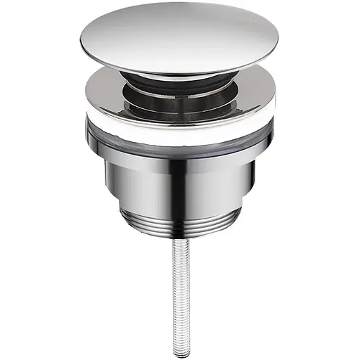 Донний клапан для раковини VBI chrome click-clack універсальний VBI-059000CH, Хром - фото 1