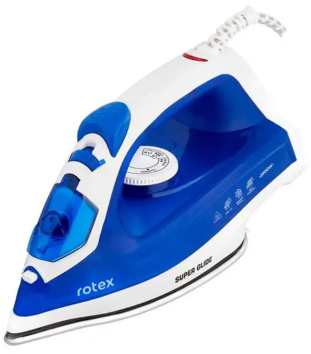 Гладильный утюг ROTEX RIC20-S Super Glide Антипригарное покрытие 1600Вт Вертикальное отпаривание Синий/Белый - фото 7